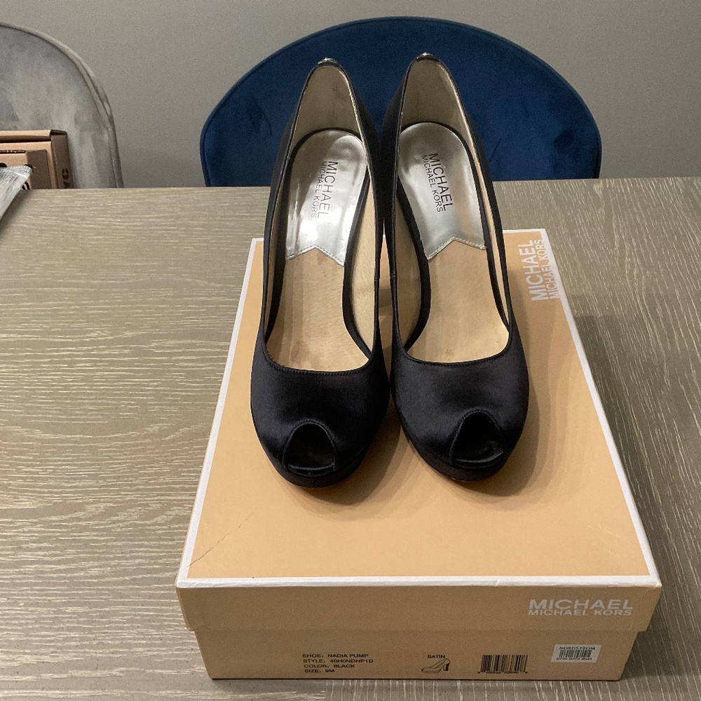 Black Satin Evening Shoes